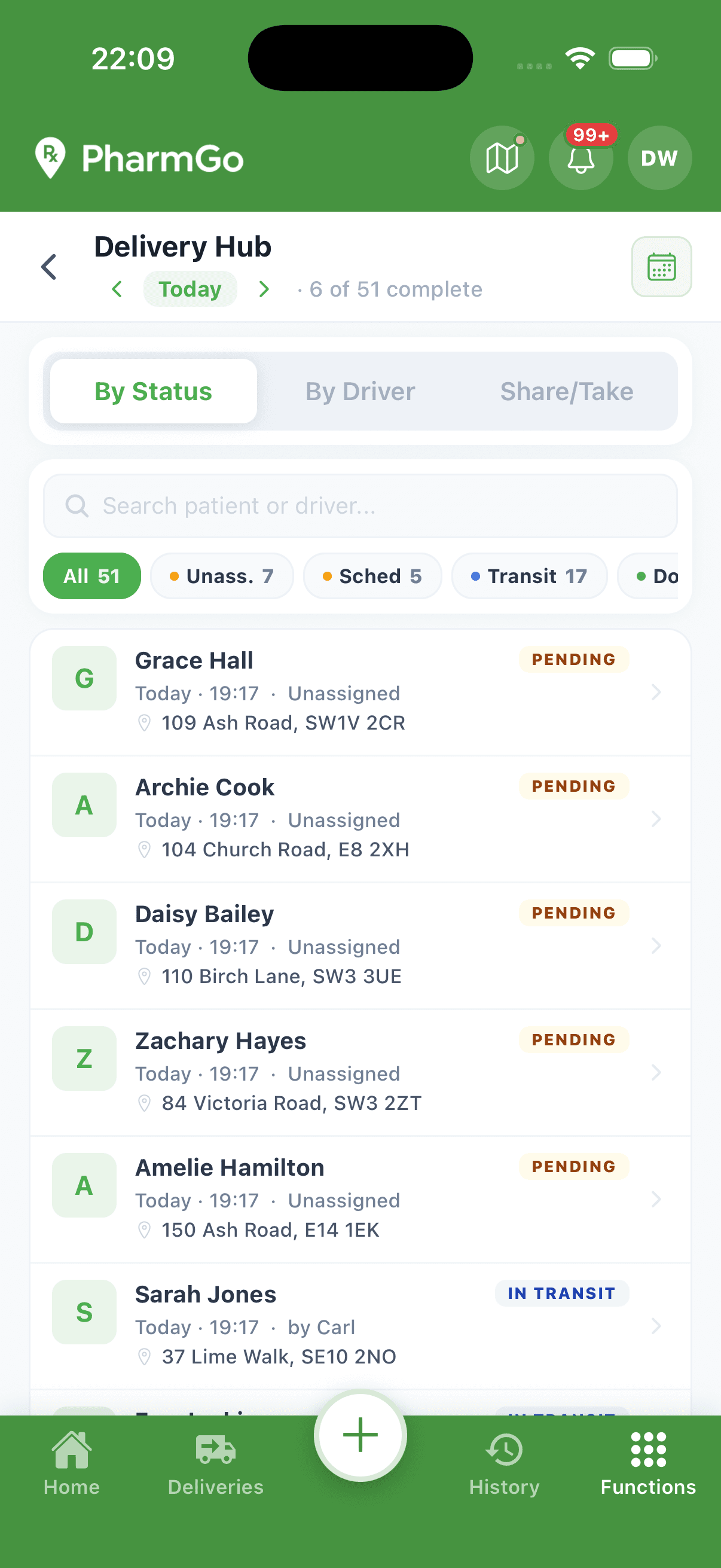 Delivery Hub — share or take deliveries from your phone